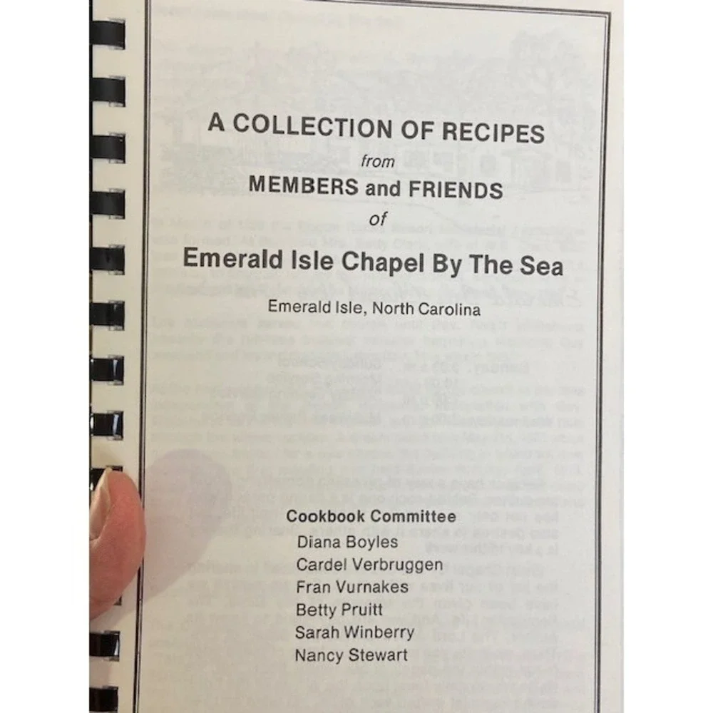Cookin' Emerald Isle Style Chapel By The Sea North Carolina Community Cookbook